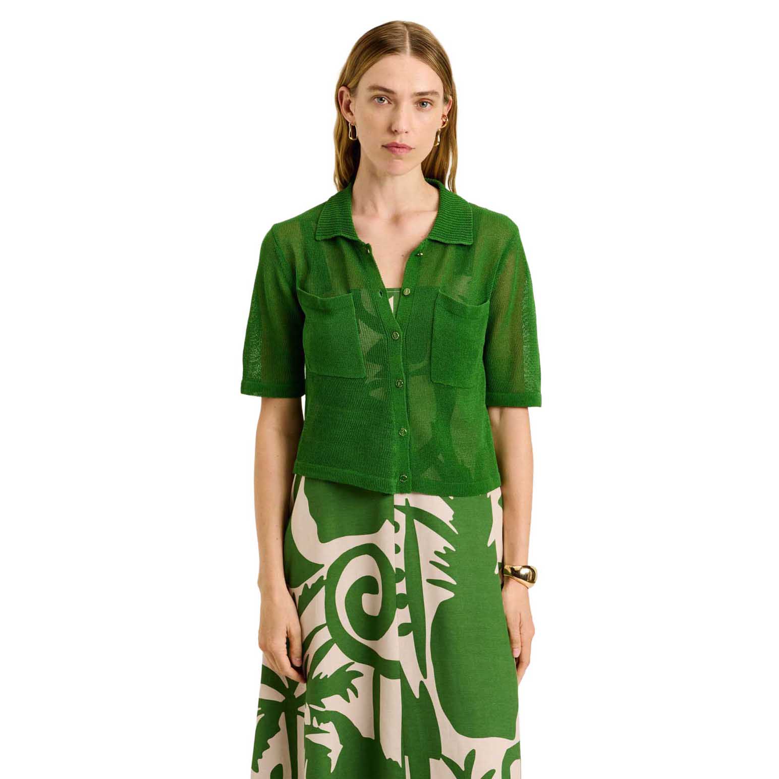 Veronika Maine Mesh Knit Shirt